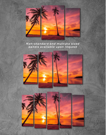 Tropical Beach Sunset Canvas Wall Art - image 5