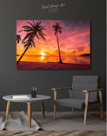Tropical Beach Sunset Canvas Wall Art - image 6