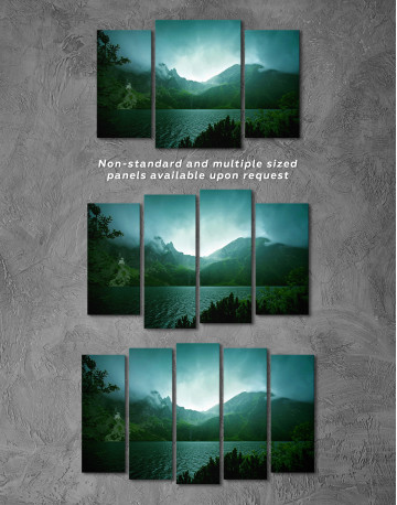 Fog and Dark Clouds in Mountains Canvas Wall Art - image 4
