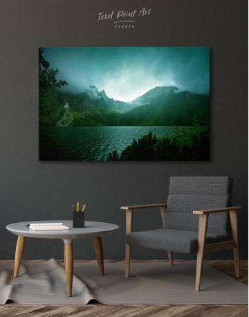 Fog and Dark Clouds in Mountains Canvas Wall Art - image 6