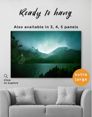 Fog and Dark Clouds in Mountains Canvas Wall Art - image 2