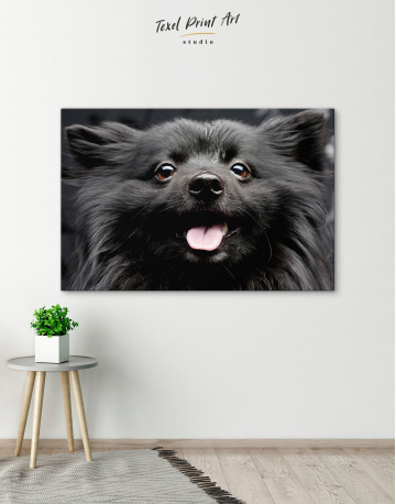 Happy Black Dog Canvas Wall Art - image 5