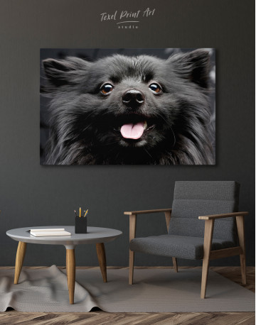 Happy Black Dog Canvas Wall Art - image 3