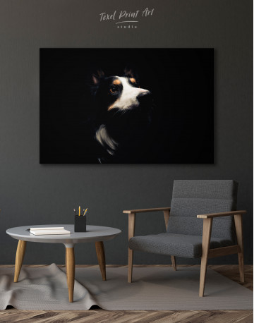 Close up Border Collie Canvas Wall Art - image 3