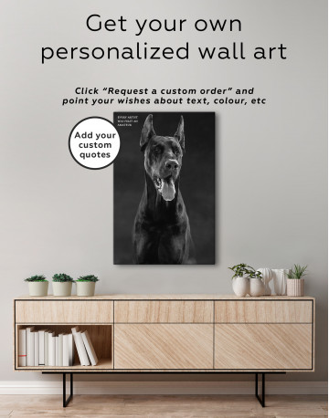 Doberman Pinscher Dog Portrait Canvas Wall Art - image 1