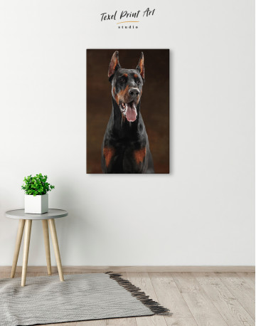 Doberman Pinscher Dog Portrait Canvas Wall Art - image 3