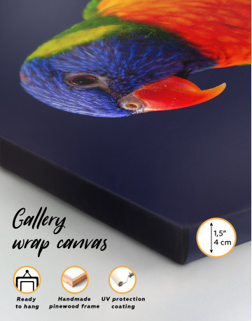Close up Rainbow Lorikeet Parrot Canvas Wall Art - image 8