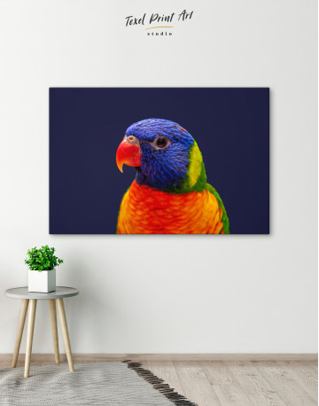 Close up Rainbow Lorikeet Parrot Canvas Wall Art - image 6