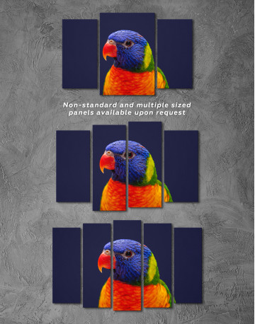 Close up Rainbow Lorikeet Parrot Canvas Wall Art - image 5