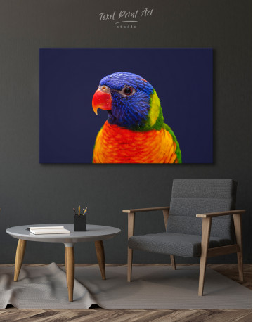 Close up Rainbow Lorikeet Parrot Canvas Wall Art - image 4