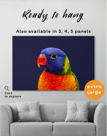 Close up Rainbow Lorikeet Parrot Canvas Wall Art - image 3