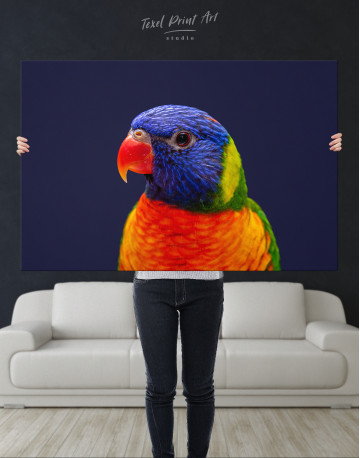 Close up Rainbow Lorikeet Parrot Canvas Wall Art - image 2