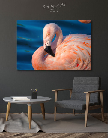 Swimming Pink Flamingo Canvas Wall Art - image 3