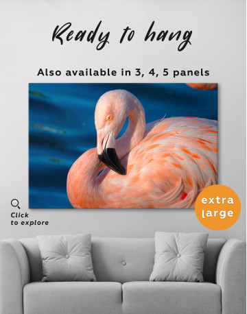 Swimming Pink Flamingo Canvas Wall Art - image 2