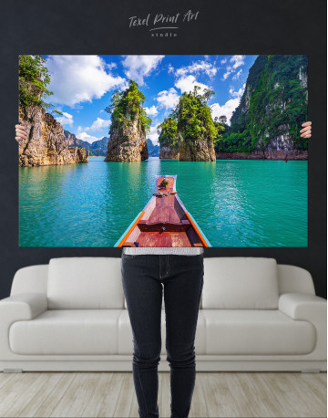 Beautiful Mountains in Khao Sok National Park, Thailand Canvas Wall Art - image 1