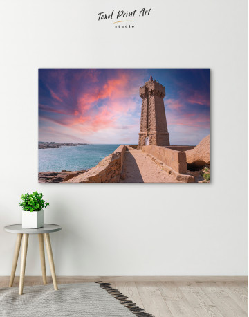 Sunset at the Ploumanac'h Lighthouse Canvas Wall Art - image 4