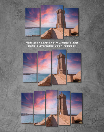 Sunset at the Ploumanac'h Lighthouse Canvas Wall Art - image 5