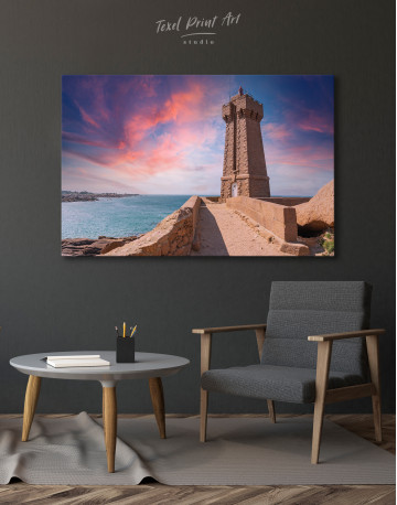 Sunset at the Ploumanac'h Lighthouse Canvas Wall Art - image 6