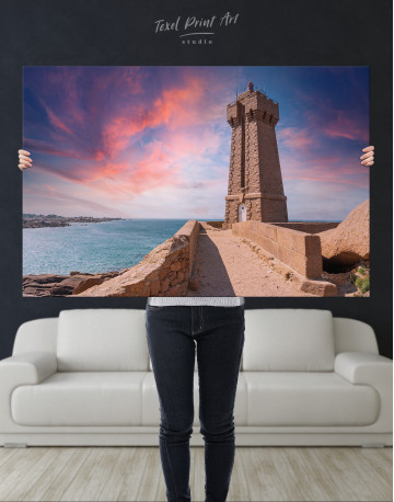 Sunset at the Ploumanac'h Lighthouse Canvas Wall Art - image 8