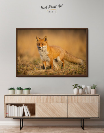 Framed Red Fox in Wild Nature Canvas Wall Art