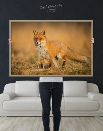 Framed Red Fox in Wild Nature Canvas Wall Art - image 1