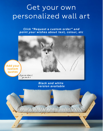 Red Fox in Winter Canvas Wall Art - image 2