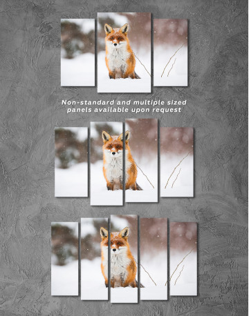 Red Fox in Winter Canvas Wall Art - image 5