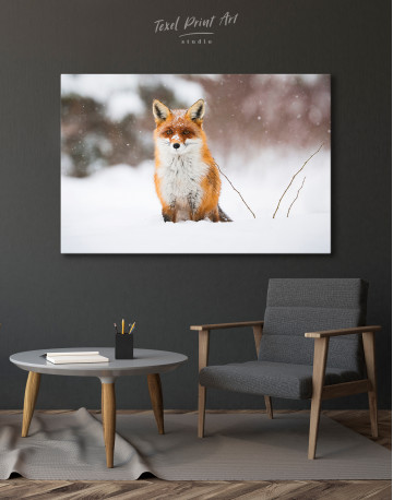Red Fox in Winter Canvas Wall Art - image 4