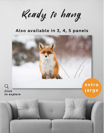 Red Fox in Winter Canvas Wall Art - image 6