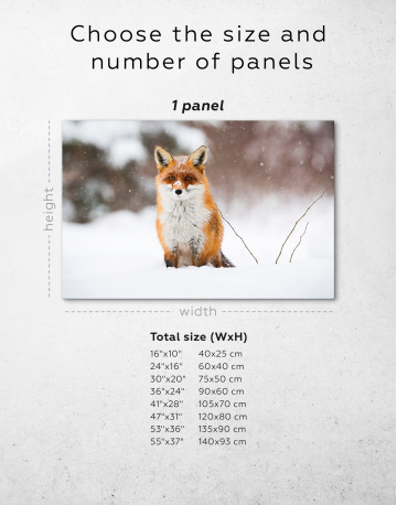 Red Fox in Winter Canvas Wall Art - image 1