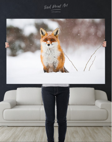 Red Fox in Winter Canvas Wall Art - image 7