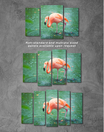 Pink Flamingo in Water Canvas Wall Art - image 5