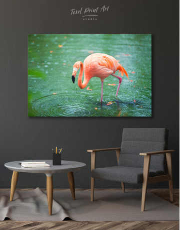 Pink Flamingo in Water Canvas Wall Art - image 6
