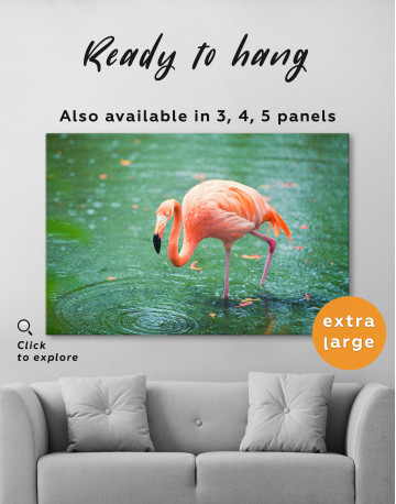 Pink Flamingo in Water Canvas Wall Art - image 7