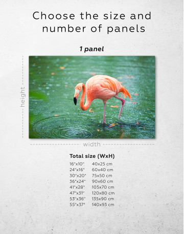 Pink Flamingo in Water Canvas Wall Art - image 1