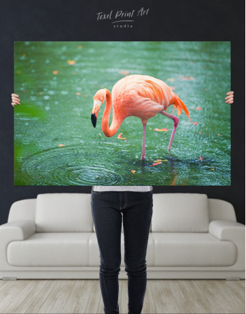 Pink Flamingo in Water Canvas Wall Art - image 8