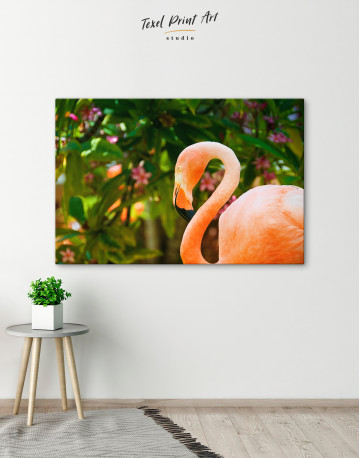 Pink Flamingo under the Tree Canvas Wall Art - image 4