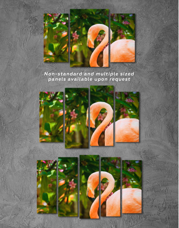 Pink Flamingo under the Tree Canvas Wall Art - image 5