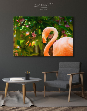 Pink Flamingo under the Tree Canvas Wall Art - image 6