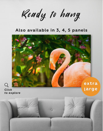 Pink Flamingo under the Tree Canvas Wall Art - image 7