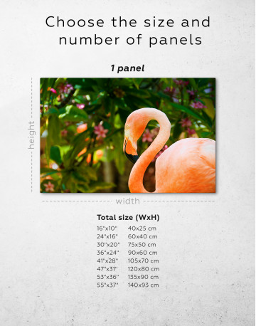 Pink Flamingo under the Tree Canvas Wall Art - image 1