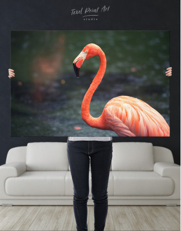 Pink Flamingo Canvas Wall Art - image 1