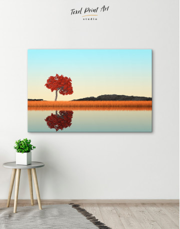 Autumn Tree Standing in Long Grass Canvas Wall Art - image 4