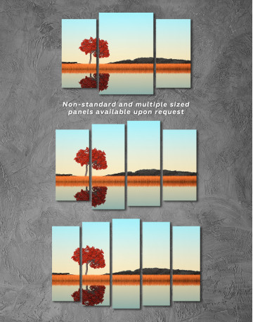 Autumn Tree Standing in Long Grass Canvas Wall Art - image 5