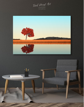 Autumn Tree Standing in Long Grass Canvas Wall Art - image 6