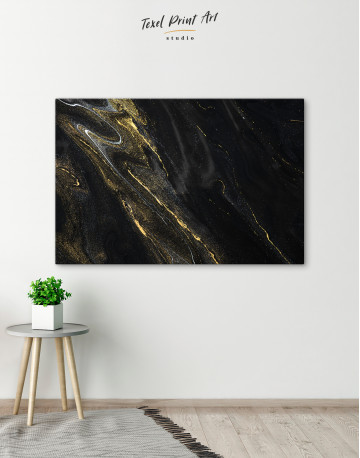 Black Liquid Marble Canvas Wall Art - image 4