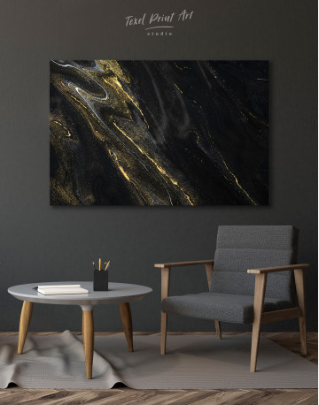 Black Liquid Marble Canvas Wall Art - image 5