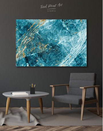 Blue and Gold Marble Canvas Wall Art - image 3