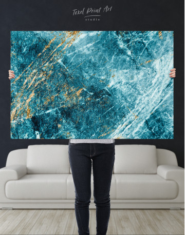 Blue and Gold Marble Canvas Wall Art - image 2