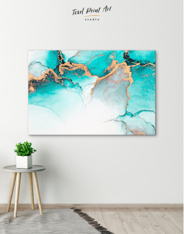 Green and Gold Marble Canvas Wall Art - image 4